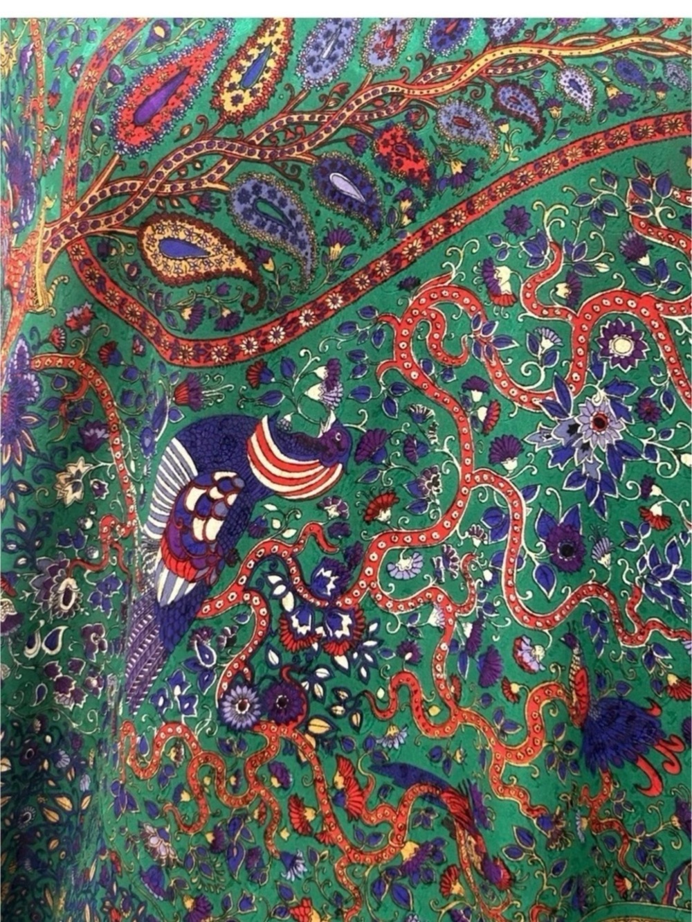 FENDI Vintage Paisley Print in Green & Red